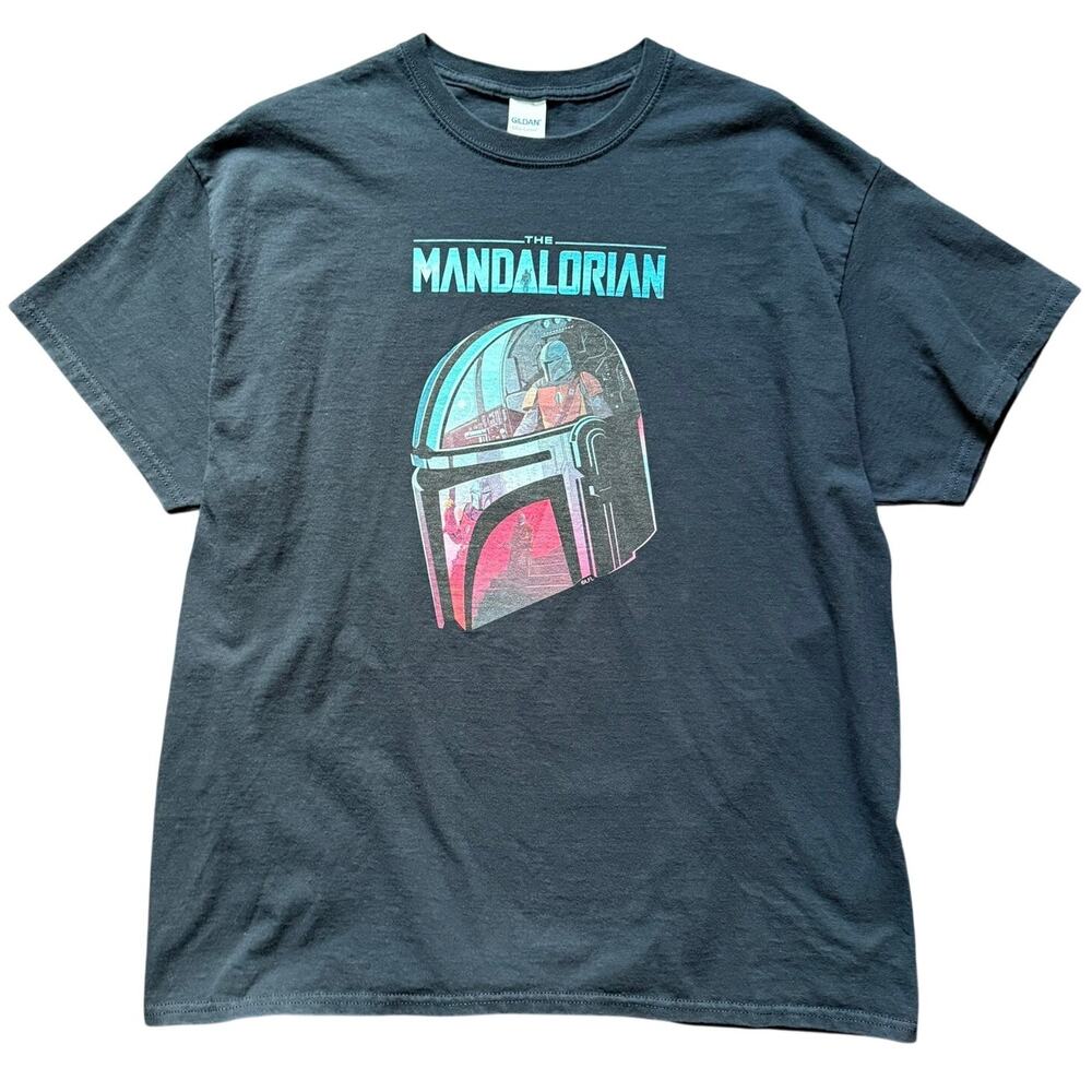 Star Wars The Mandalorian Graphic Tee Black XL Gildan Ultra Cotton